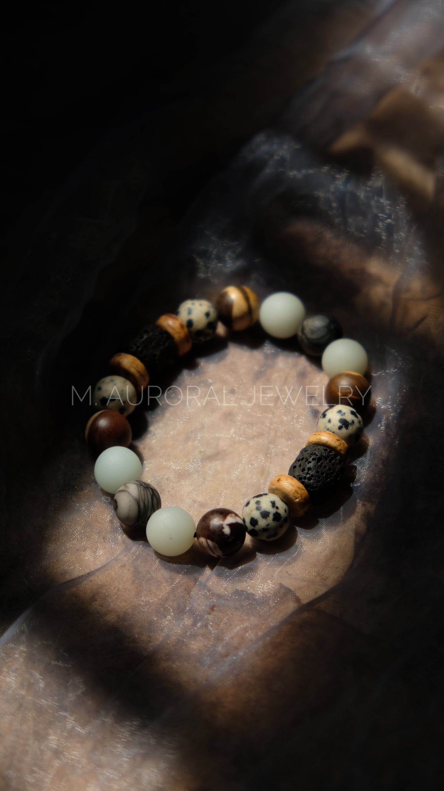 M.AURORAL | Dunhuang Series Bracelet·【Thousand Buddhas】·Dalmatian Stone / Australian Zebra Stone / Amazon Stone / Spider Web Stone / Lava Stone D107